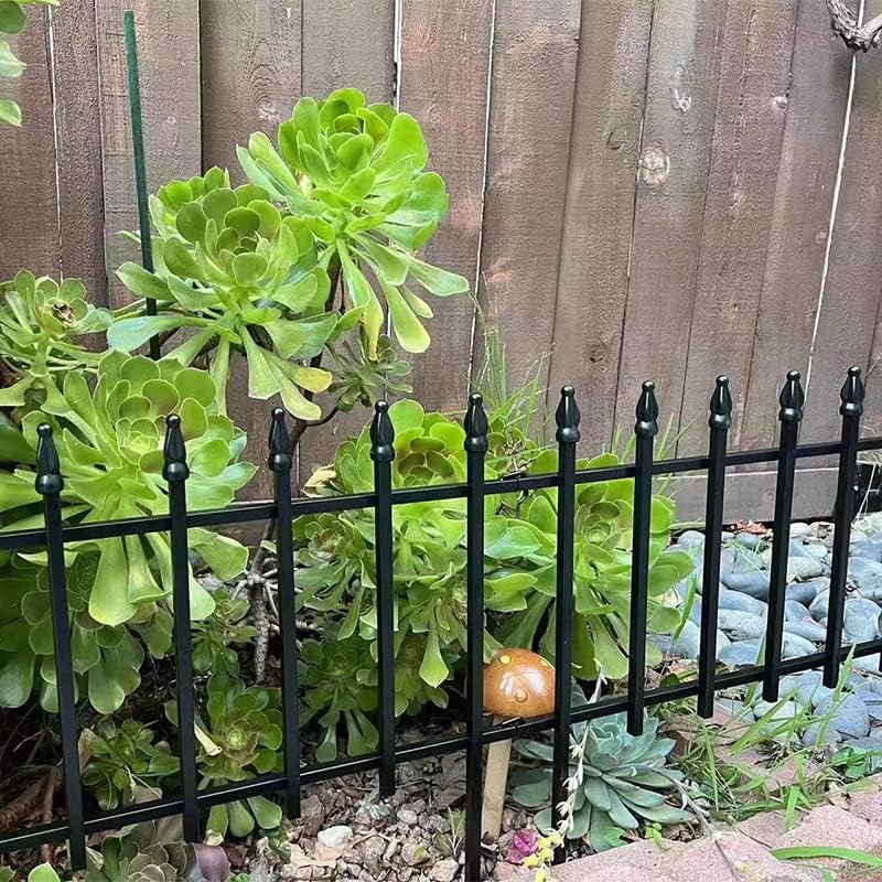 Metal Garden Fence 45cm x 2.8m 5 Panels Decorative Border Edging Thealyn Outdoor