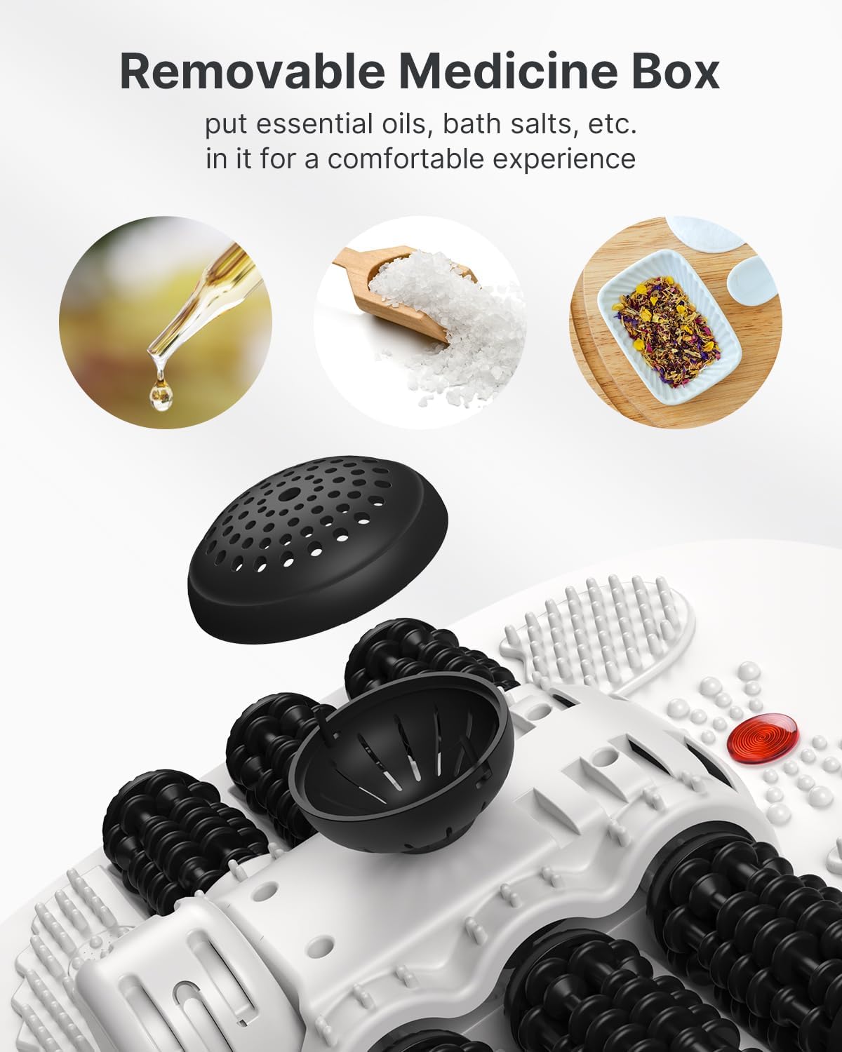 Foot Spa Massager with Heater Heated Foot Bath Relaxation Deep Black RENPHO