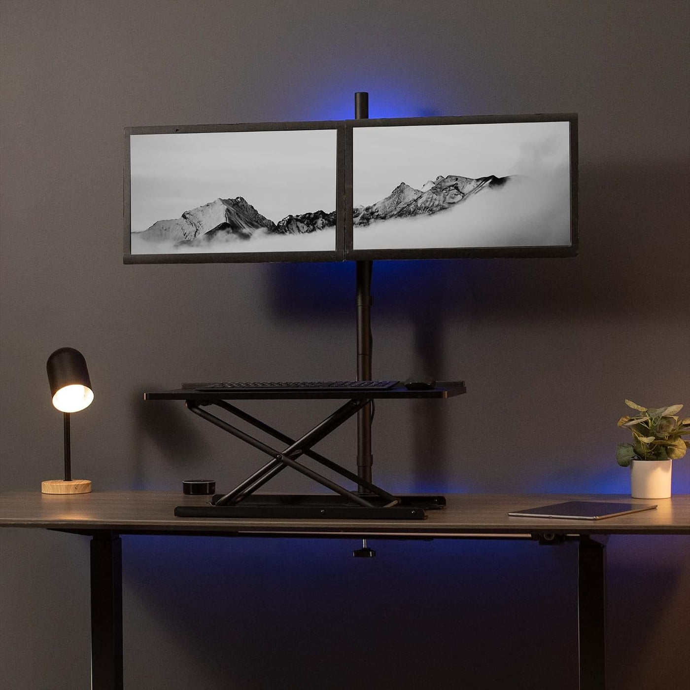 Dual Monitor Stand 27 Inch Extra Tall 39 Inch Pole Adjustable VIVO