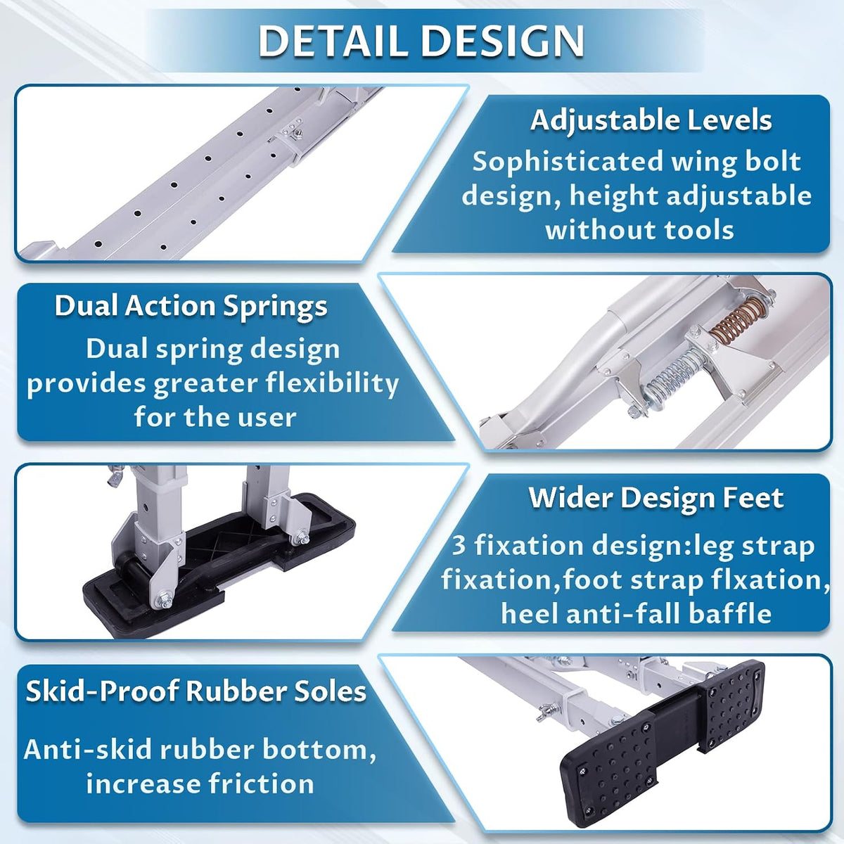 Drywall Stilts 18-30 Inch Adjustable Aluminium Painting Plastering iElyiEsy