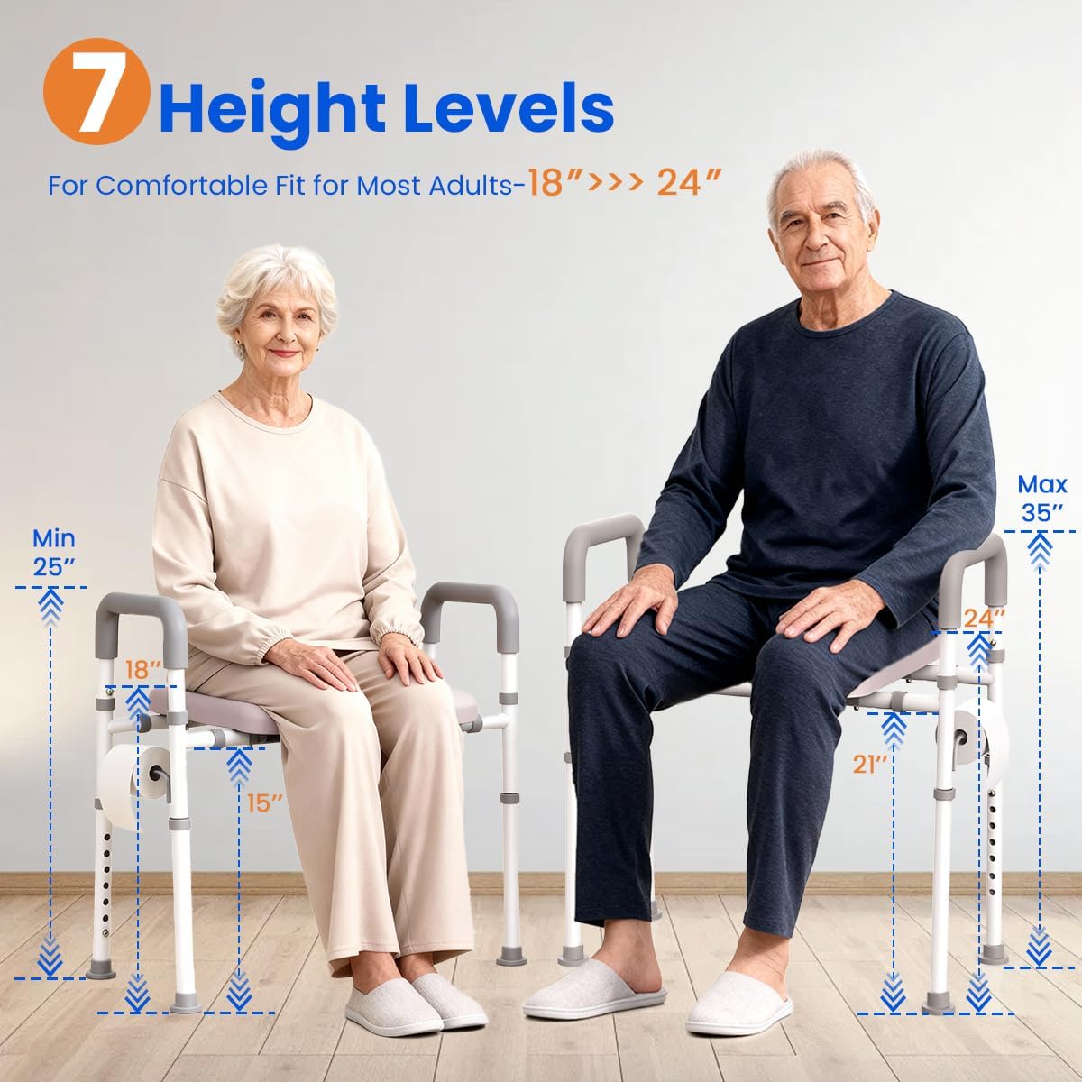 Raised Toilet Seat with Handles Toilet Riser Elderly Bathroom Support Agrish