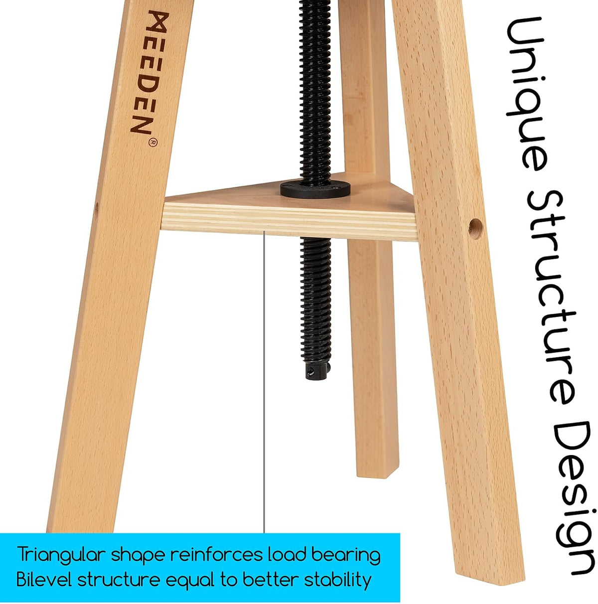 Artist Drafting Stool Adjustable Height Wooden Studio Drawing Seat MEEDEN
