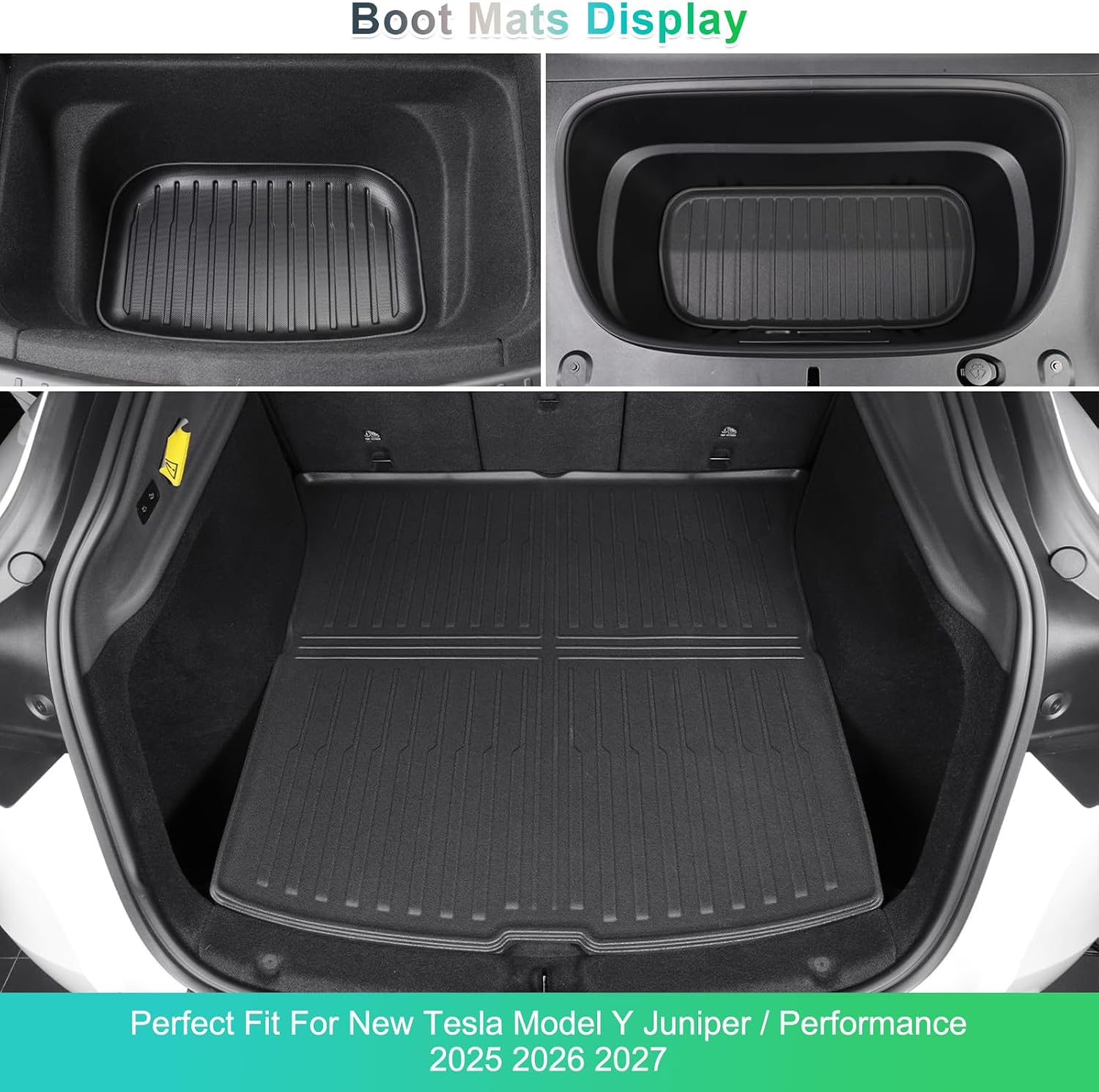 Tesla Model Y Juniper Boot Mats 2025 2026 TPE All Weather 3 Piece Set GAFAT UK RHD