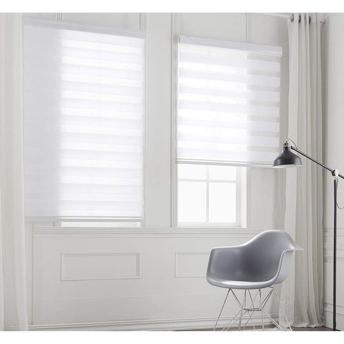 Zebra Roller Blind 120x150cm Day Night Window Curtain White Taiyuhomes