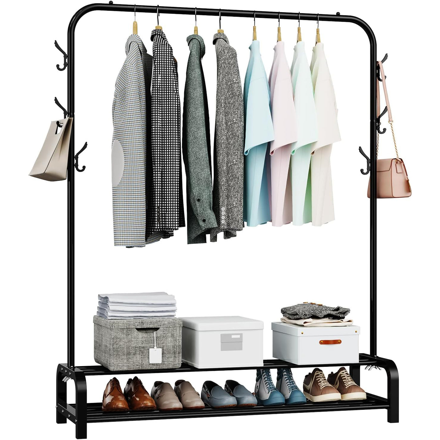 LOEFME Heavy Duty Clothes Rail, Free Standing, Minimalist Design, Portable - Massive Discounts