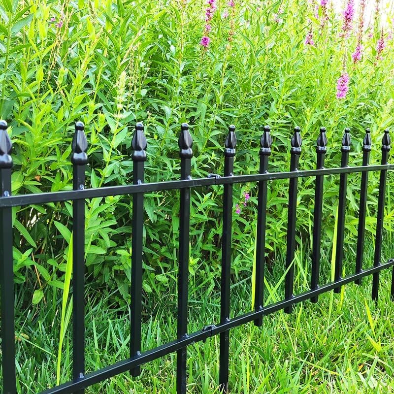 Metal Garden Fence 45cm x 2.8m 5 Panels Decorative Border Edging Thealyn Outdoor