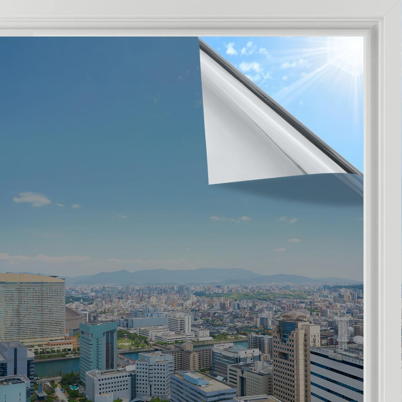 Heat Reflective Window Film Privacy 75x400cm Silver UV Sun Control rabbitgoo