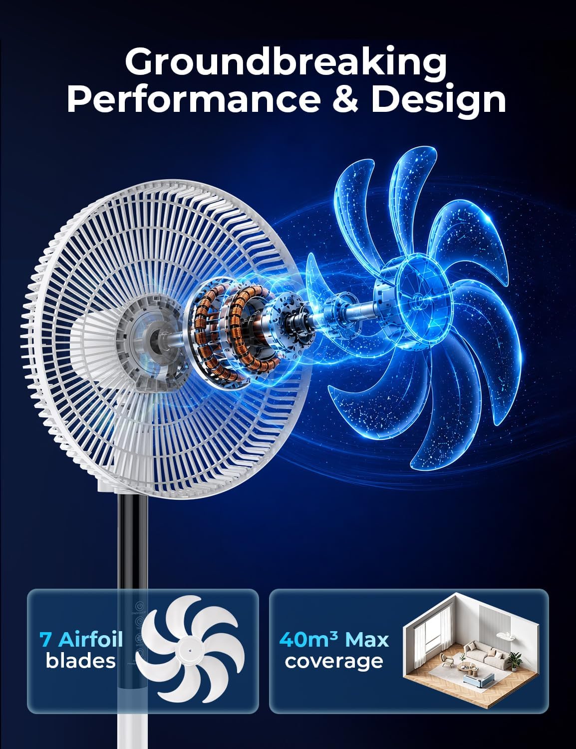 Pedestal Fan 16 Inch 9 Speed Remote 90° Oscillation Timer Adjustable Height Home