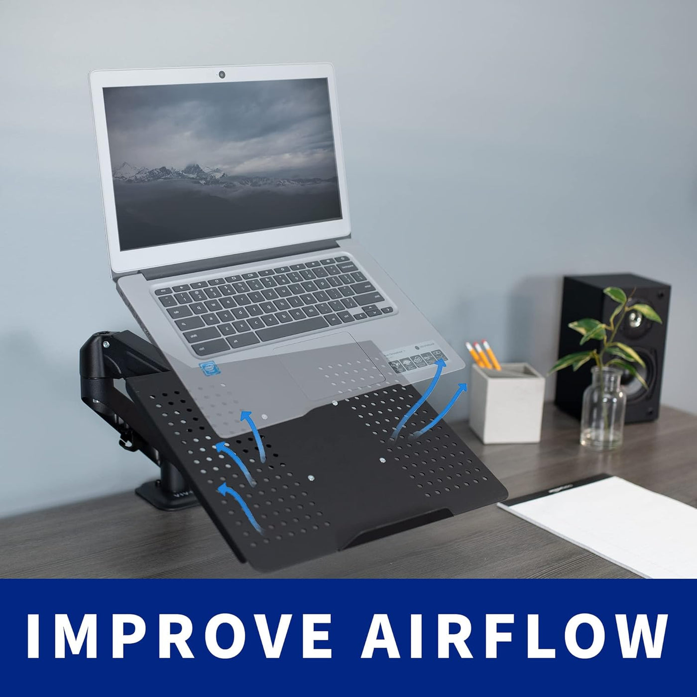 Laptop Tray Holder VESA 100mm Mount Notebook Shelf Stand VIVO STAND-LAP2
