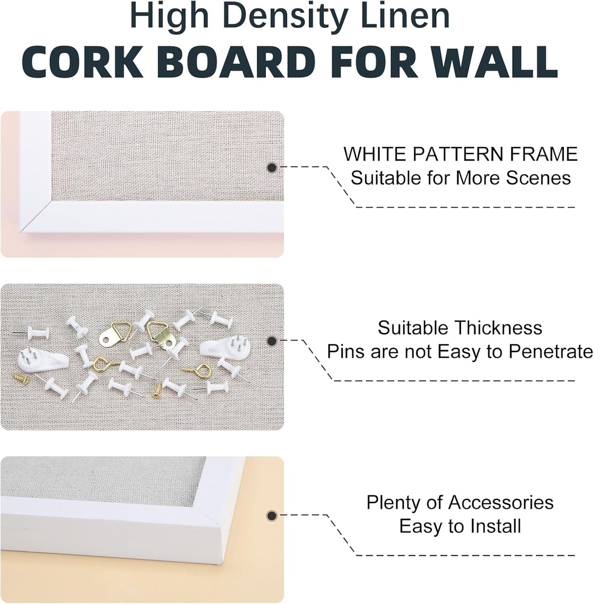 Bulletin Board 90x60cm White Frame Wall Mounted Notice Pin Board OWLKELA Office