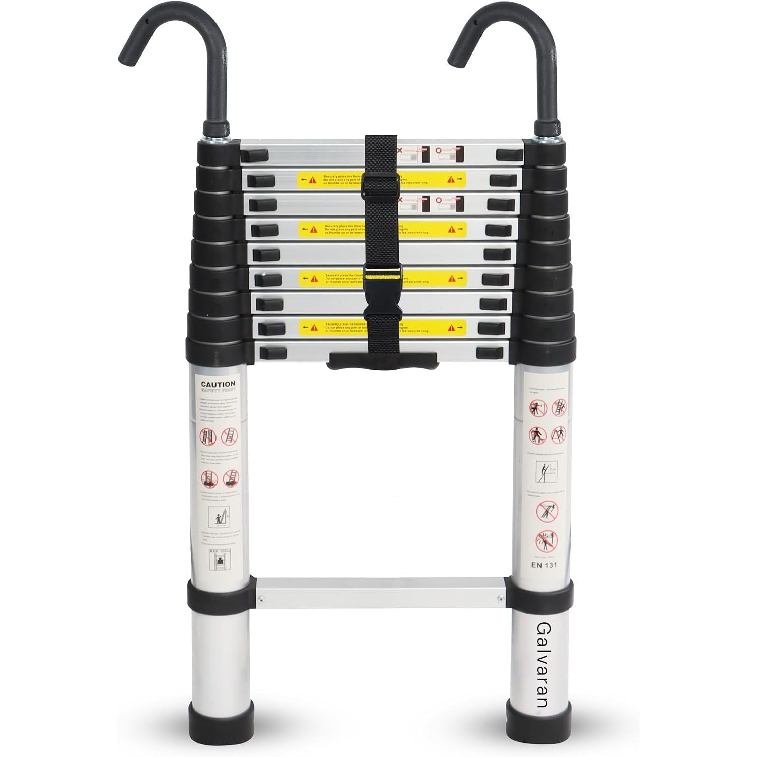 Telescopic Ladder 3.8M 12.5FT Aluminium Extendable 150kg Galvaran Portable