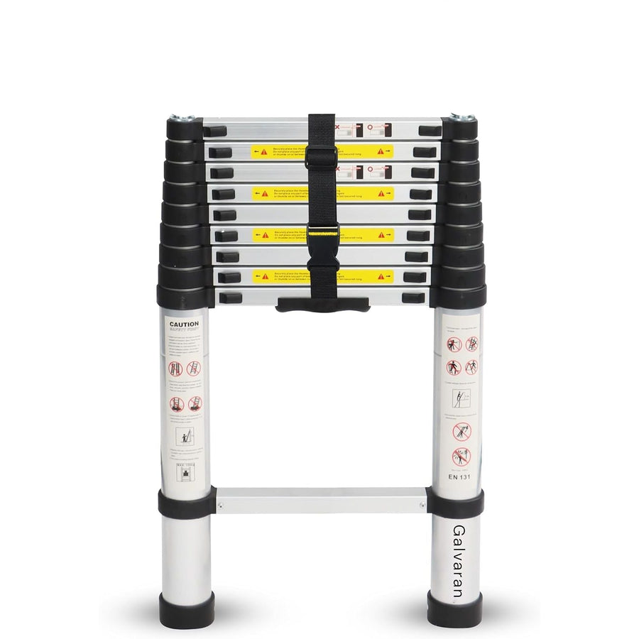 Telescopic Ladder 3.8M 12.5FT Aluminium Extendable 150kg Galvaran Portable