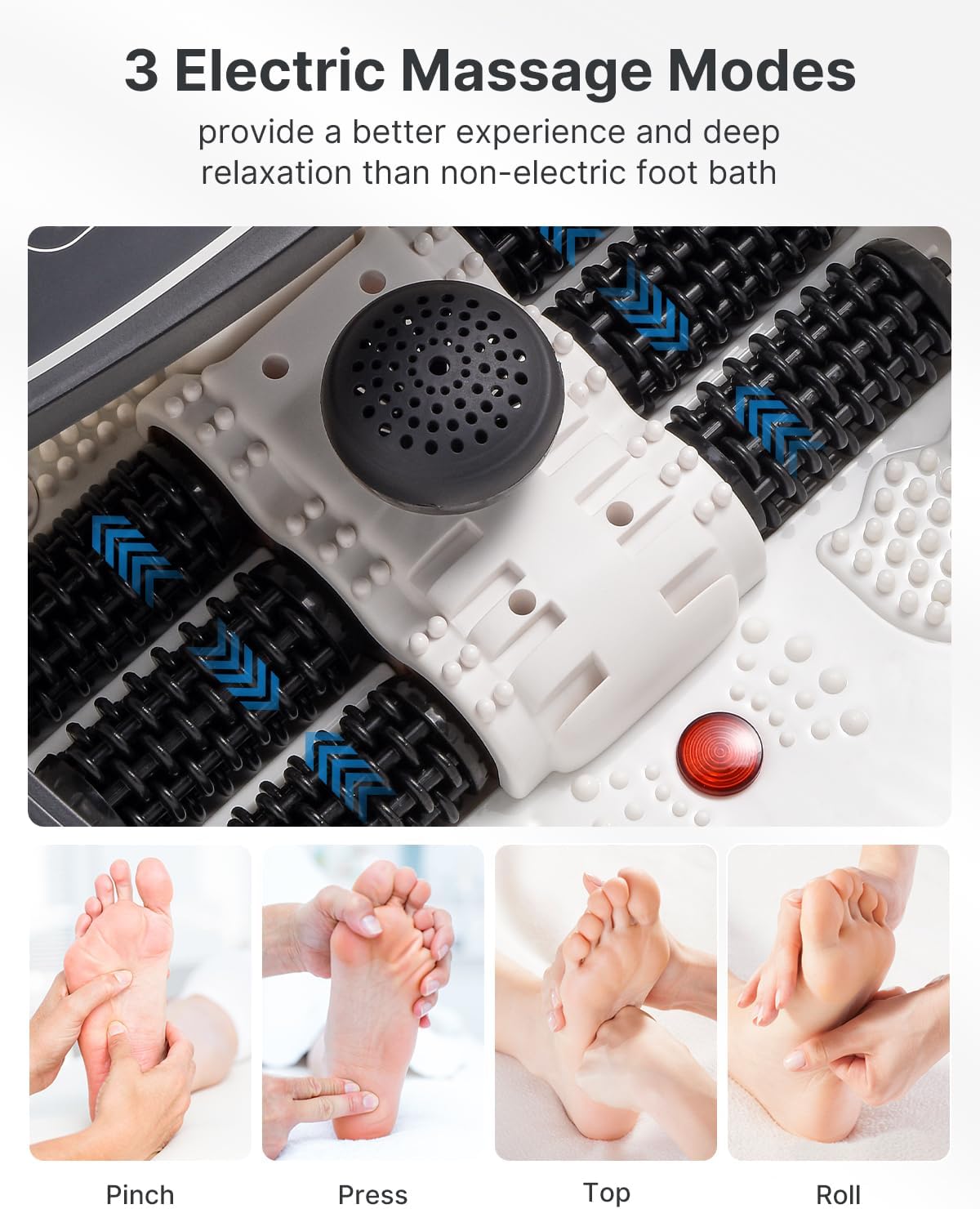 Foot Spa Massager with Heater Heated Foot Bath Relaxation Deep Black RENPHO