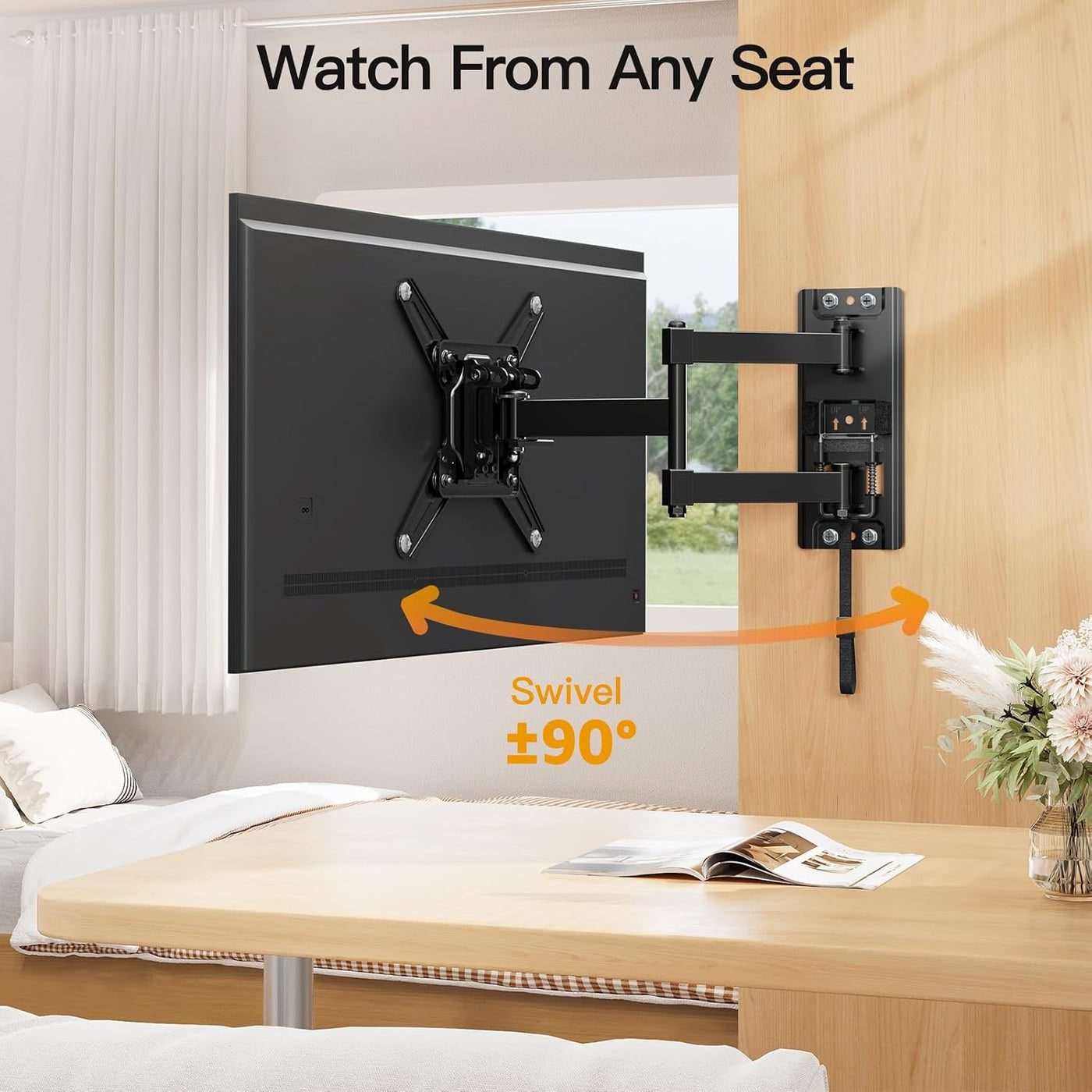 RV TV Mount 13-43 Inch Full Motion Lockable VESA 200x200 ELIVED