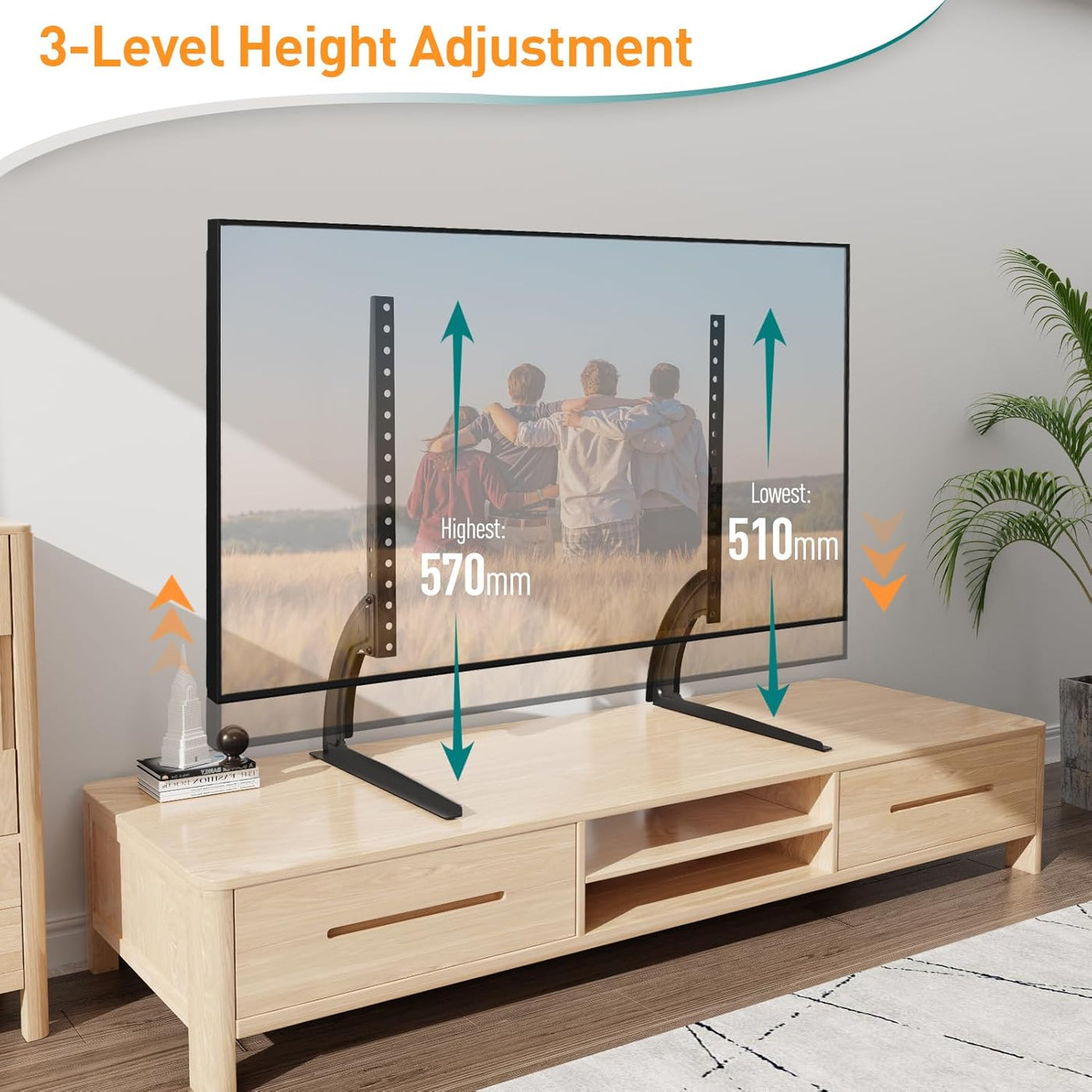 Universal TV Stand Base 27-55 Inch Height Adjustable VESA ELIVED