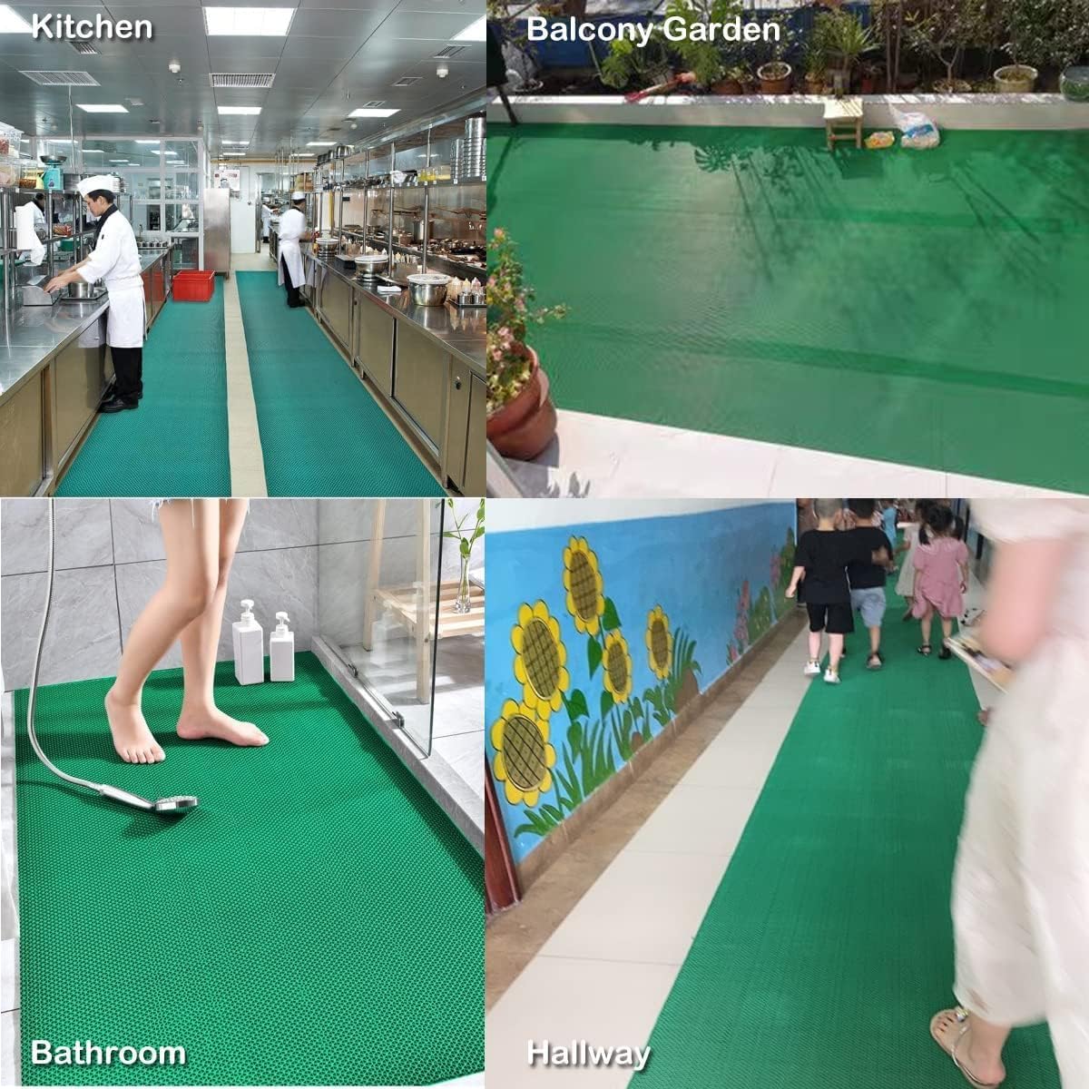 Non Slip Rubber Drainage Mat 300x90cm Heavy Duty Outdoor Floor Mat BWKJMY