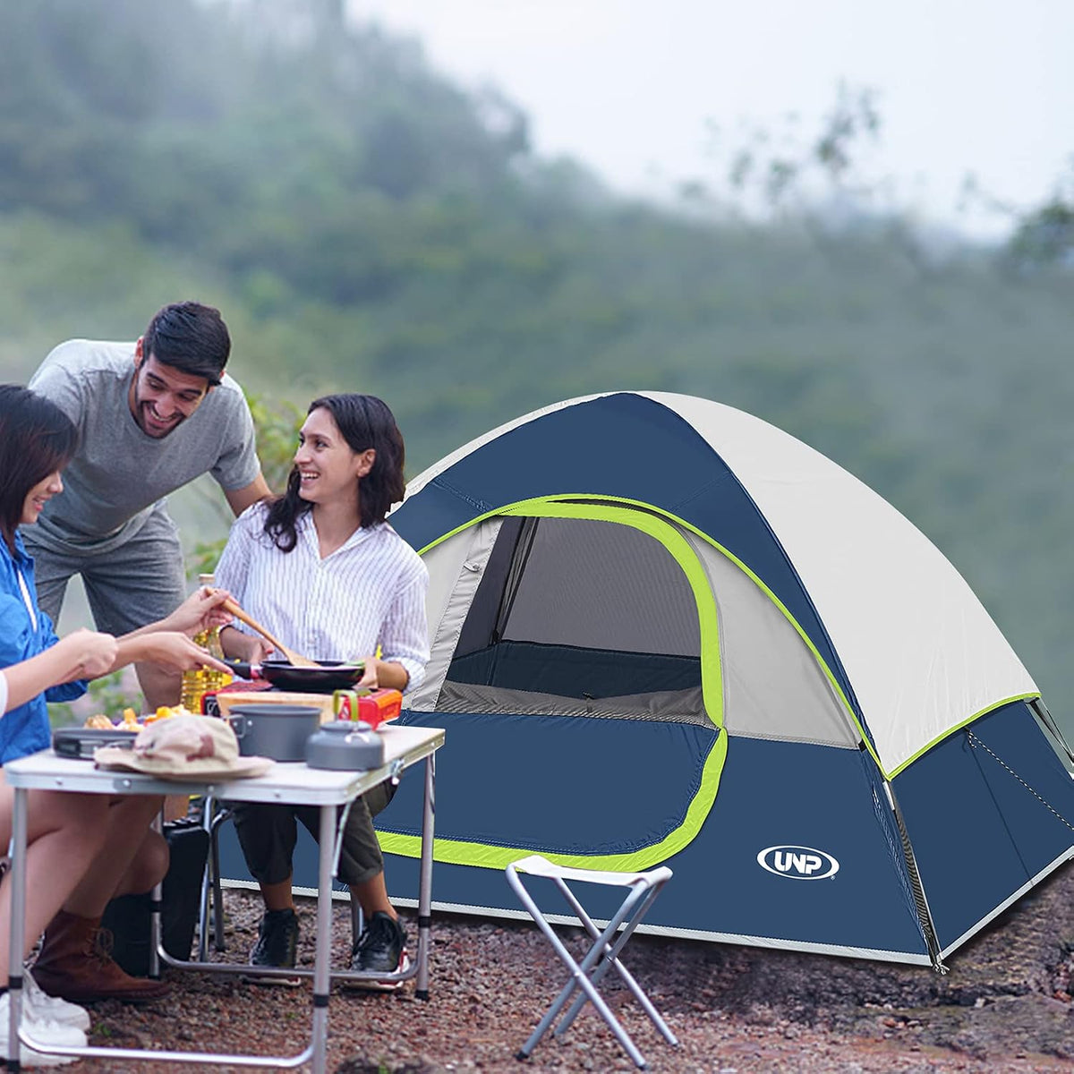 Camping Tent 2-3 Person Portable Outdoor Shelter Hiking Festival Travel UNP