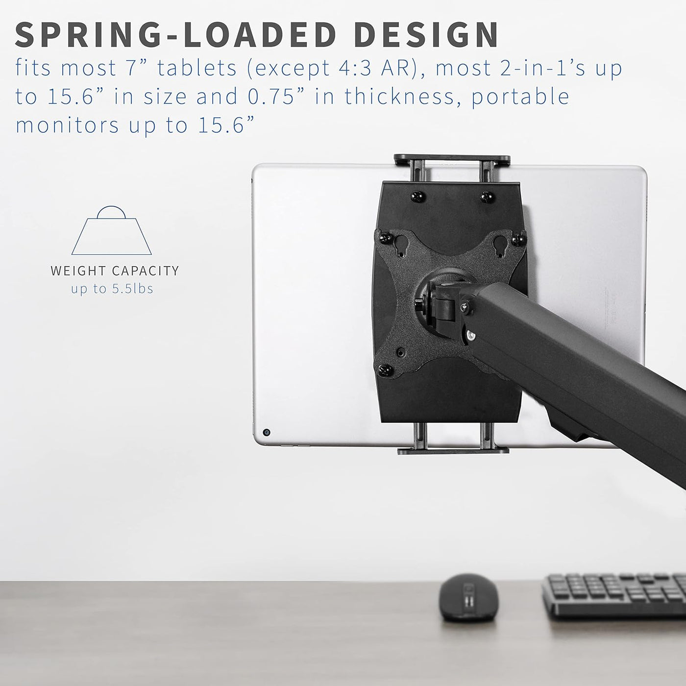 VESA Mount Adapter Tablet Laptop 15.6 Inch Portable Monitor VIVO Black