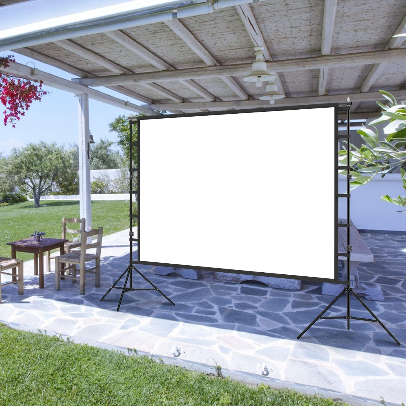 120 inch Projector Screen with Stand, 16:9 for Home Theater Outdoor/Indoor Party