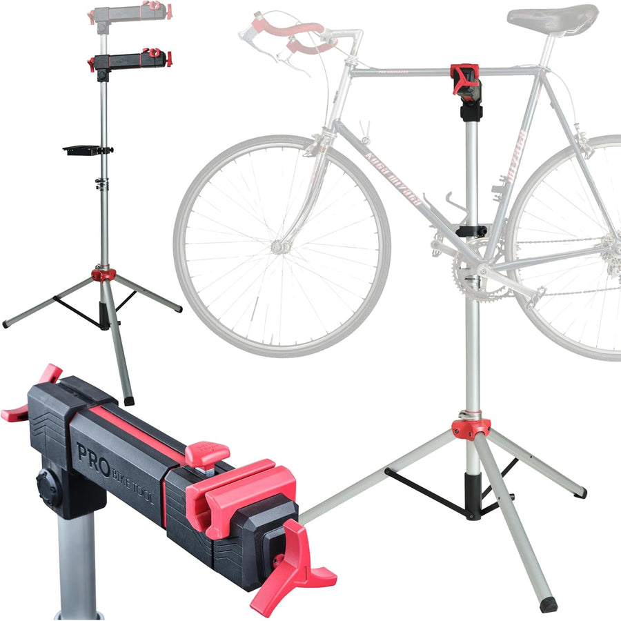 PRO BIKE Adjustable Bike Repair Stand Stable Metal Workstand for Home & Road Use