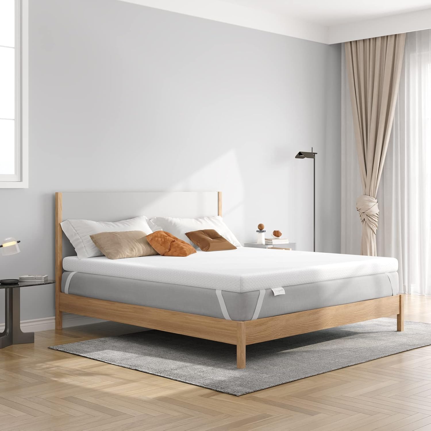 Vesgantti 4'' Memory Foam Mattress Topper Small Double, Gel & Bamboo, 120x190cm