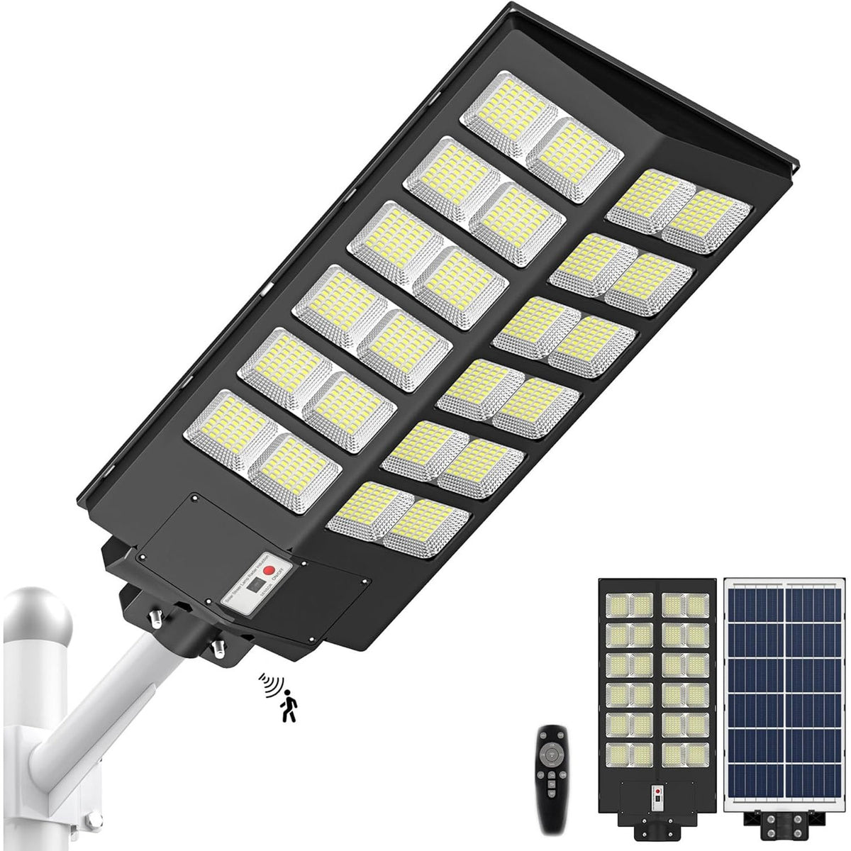 Solar Street Light 1200W 120000LM Motion Sensor Waterproof Outdoor LED Remote