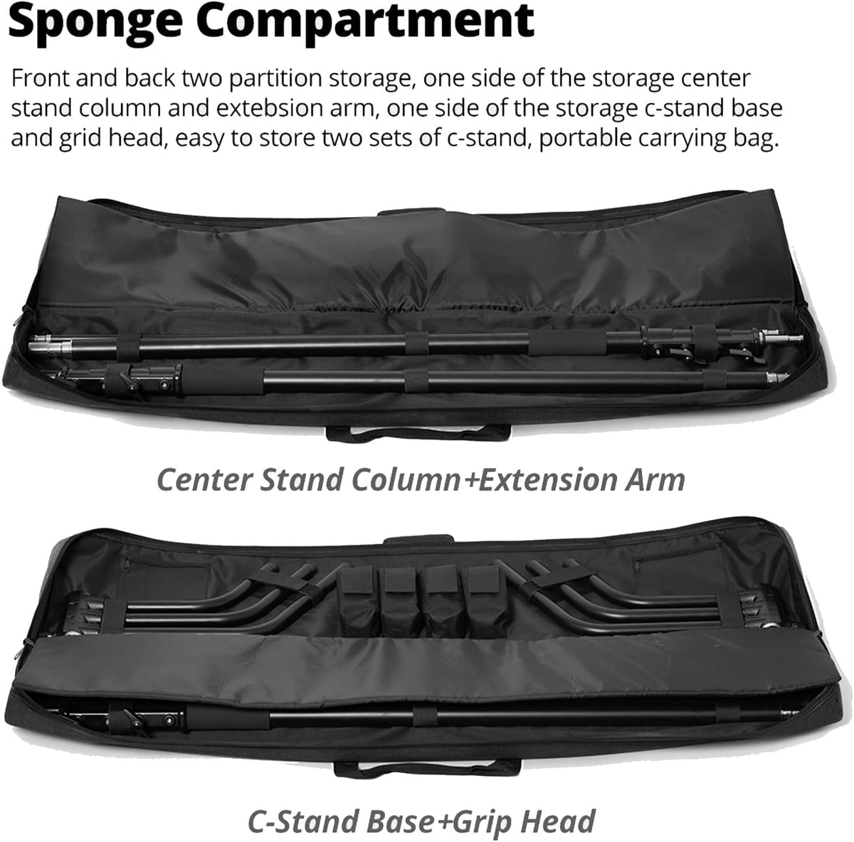 C Stand Carrying Bag 132x19x13cm Photography Lighting Stand Storage AMBITFUL PB20