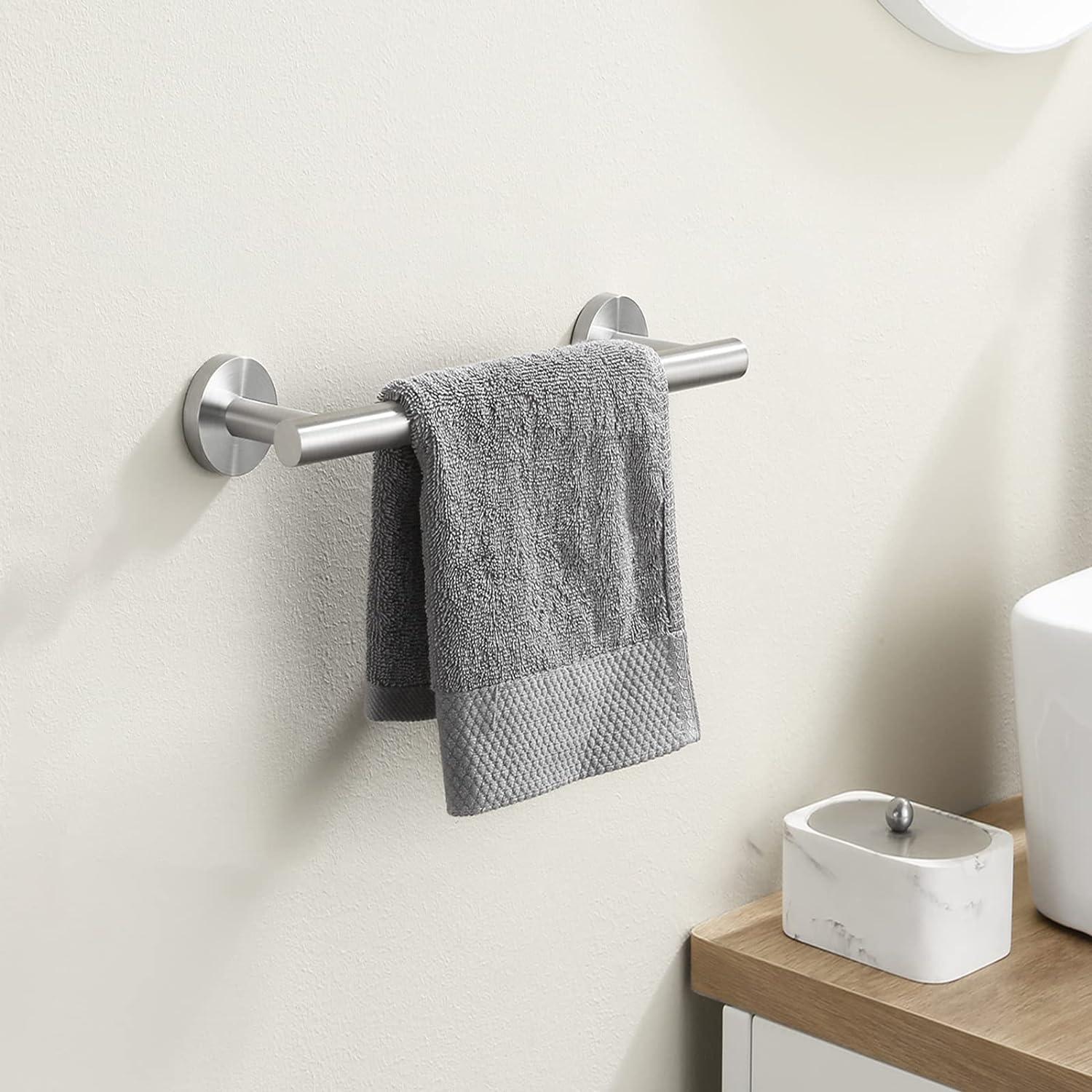 KES Towel Rail Wall Mounted Towel Holder Small Towel Rail 30CM Brushed - Massive Discounts