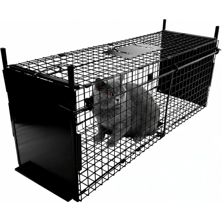 Humane Animal Cage Trap 80X33X27cm Double Door Live Catch Metal Cage Thealyn