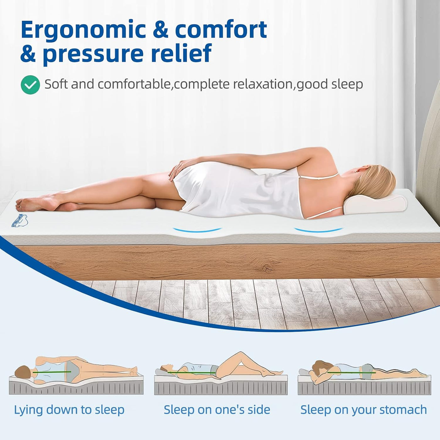 Memory Foam Mattress Topper King Size 2 Inch Cooling Breathable 15x200cm