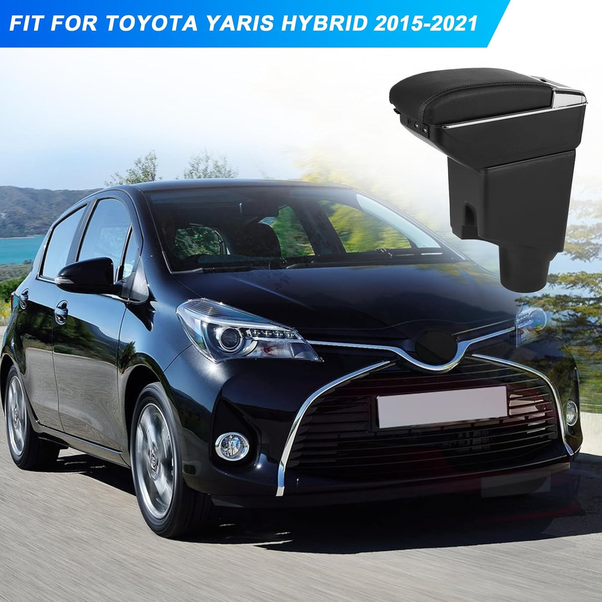 Car Armrest Box for Yaris Hybrid 2015-2021 USB Charging Centre Console Storage