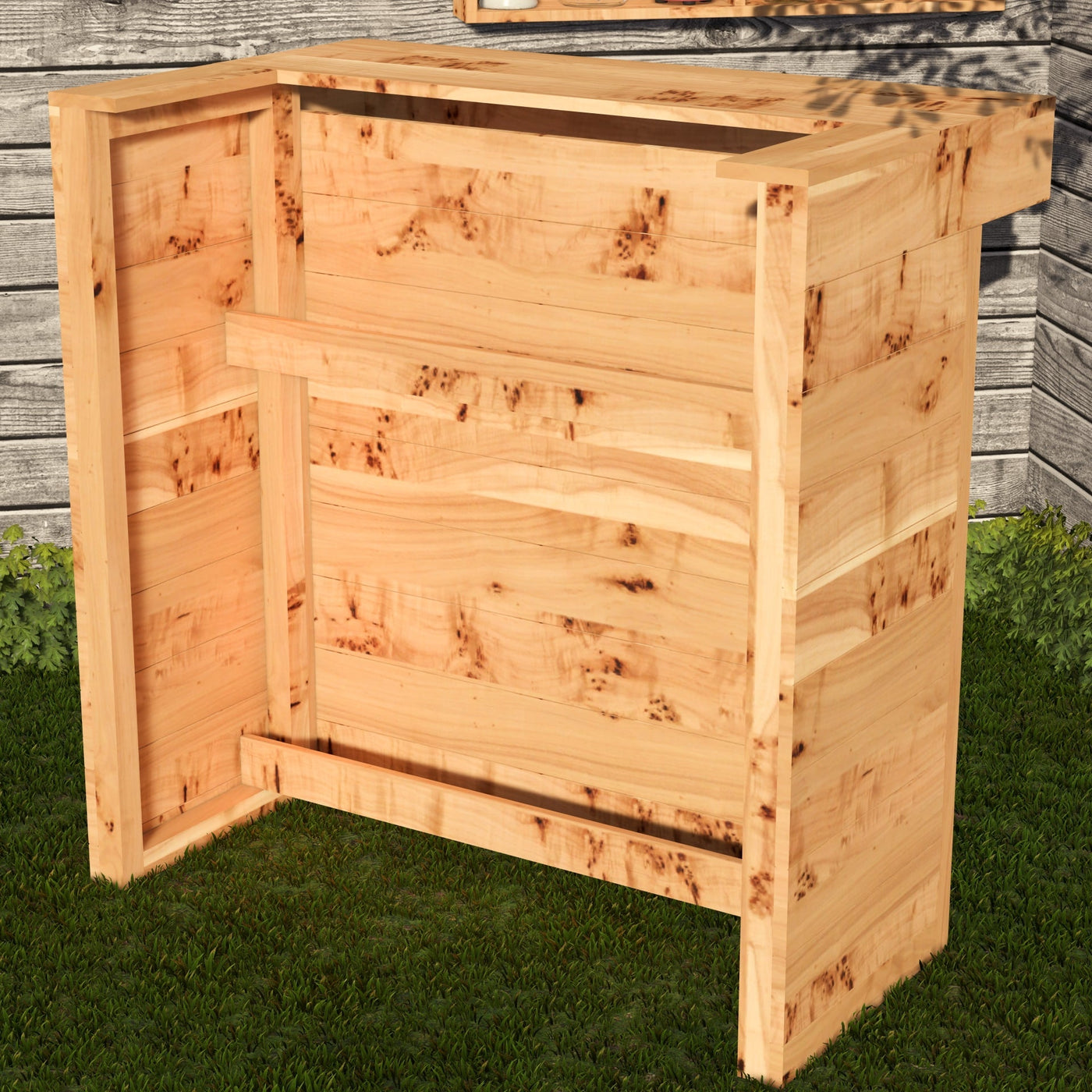 Wooden Pallet Bar 100cm Rustic Outdoor Garden Bar Storage Bars at Home