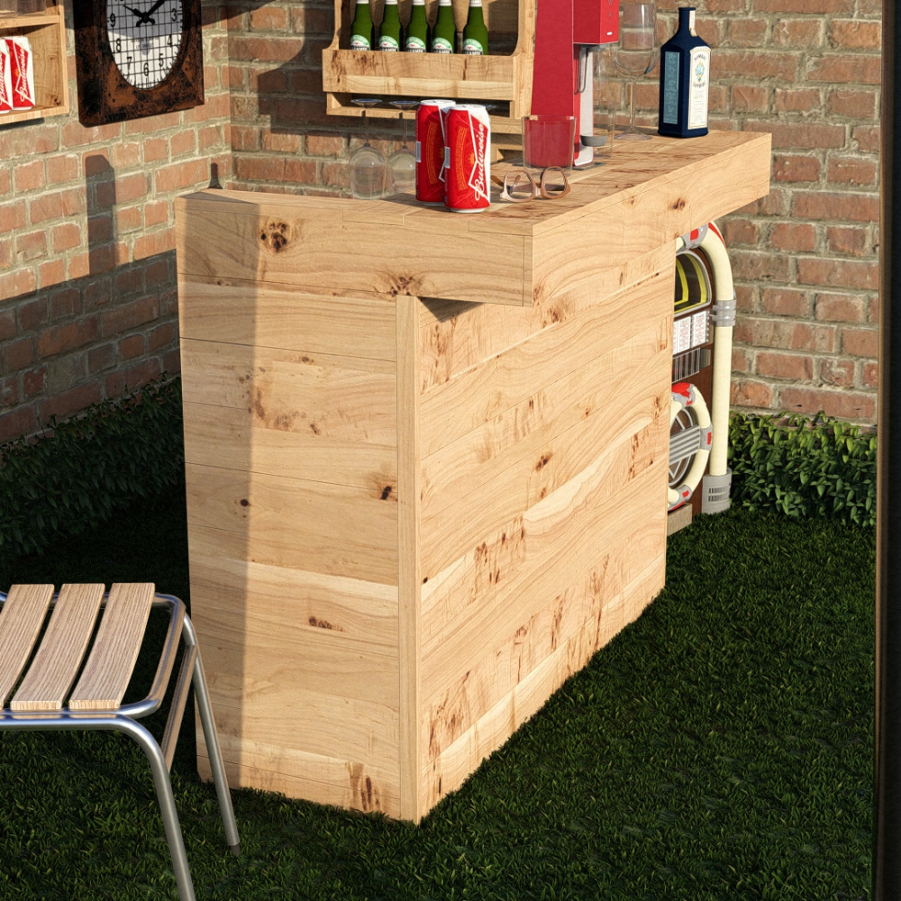 Garden Bar Outdoor Wooden Drinks Bar Rustic Patio Entertaining