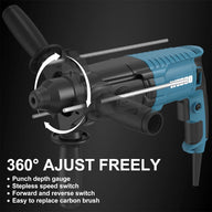 800W Hammer Drill Rotating Handle Electric SDS Plus Variable Speed - Massive Discounts