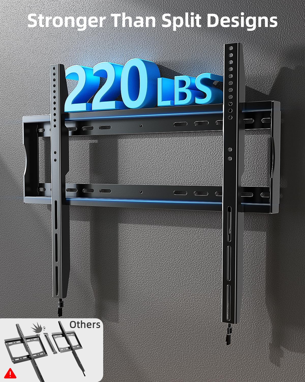 TV Wall Bracket 42-100 Inch Heavy Duty Fixed Flat Screen Mount HOME VISION