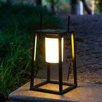 Solar Garden Lantern 38cm Outdoor Hanging Light IP44 Black Metal TRIROCKS
