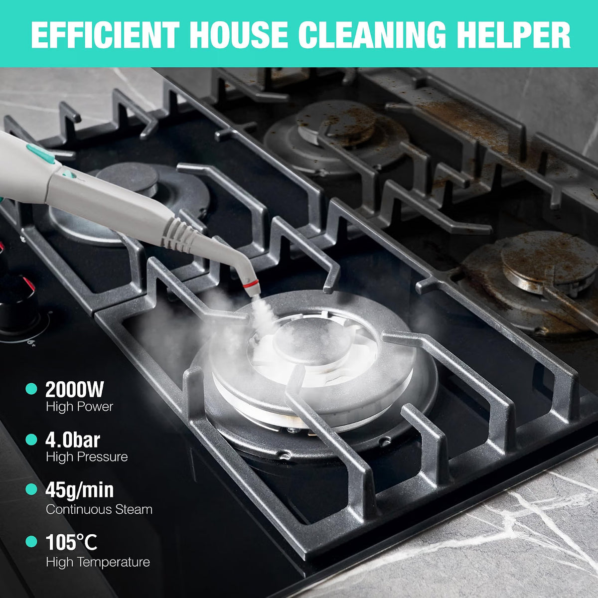 Steam Cleaner 2000W Multipurpose High Pressure 16 Accessories HAUSHOF Home Cleaning
