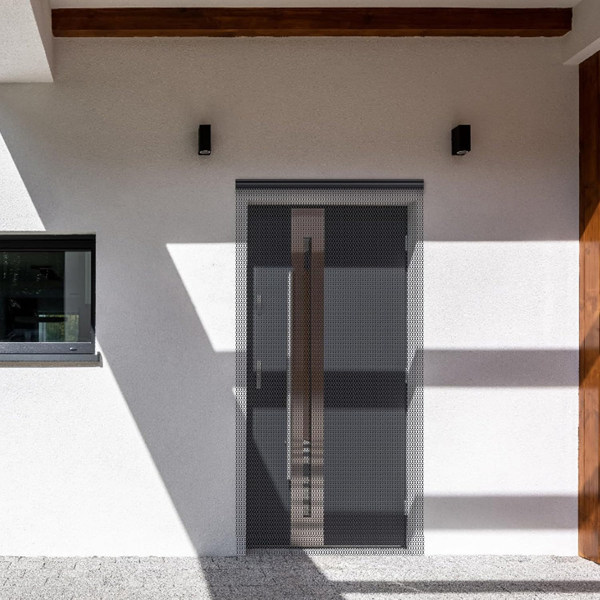 Aluminium Chain Fly Screen 100x210cm Black Door Curtain Insect Pest Control