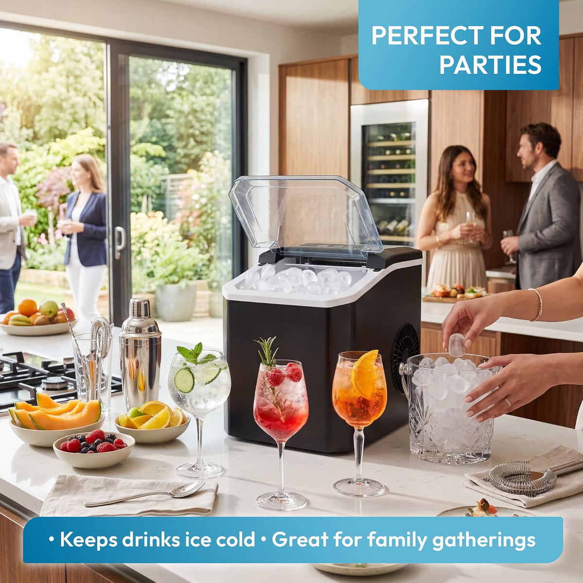 Ice Maker Machine 1.5L Countertop Self Cleaning Portable Compact Ice Maker iN