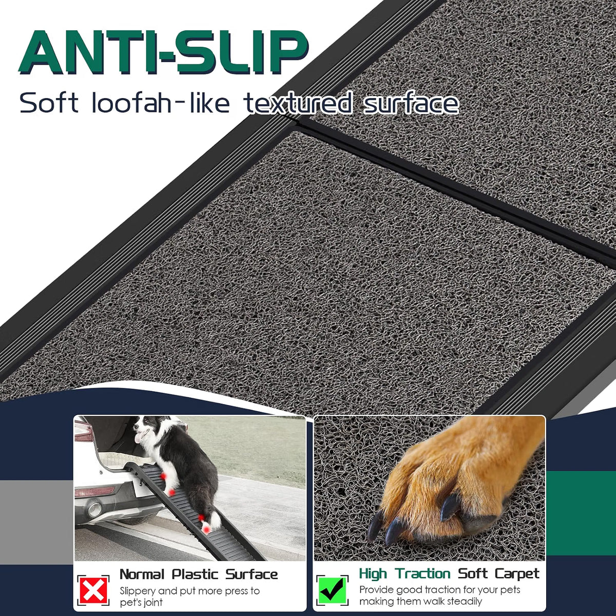Dog Ramp 180x50cm Foldable Extra Wide Non Slip Car SUV Truck 150kg Large Dogs