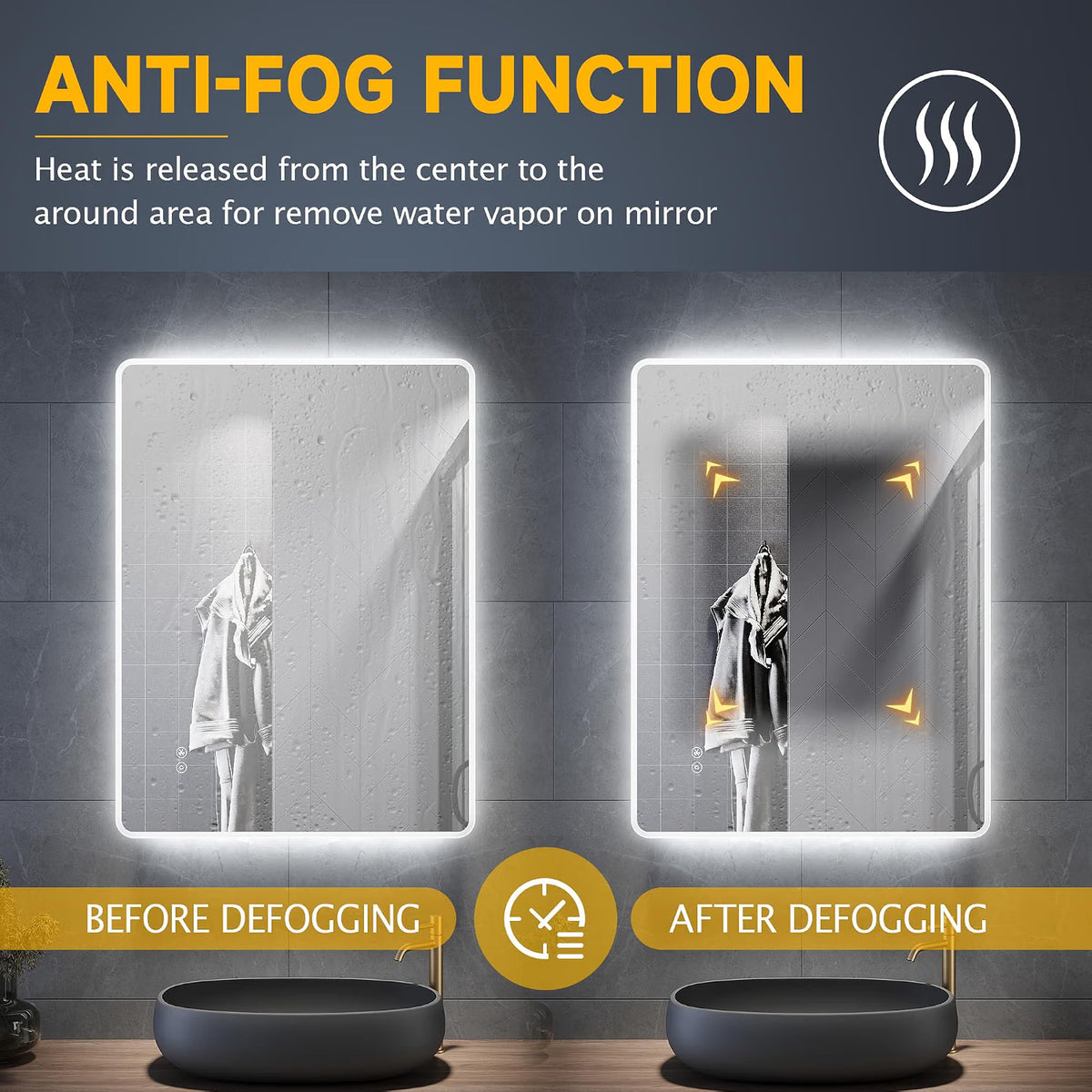 LED Bathroom Mirror 800x600mm Bluetooth Shaver Socket Illuminated ELEGANT Mirror
