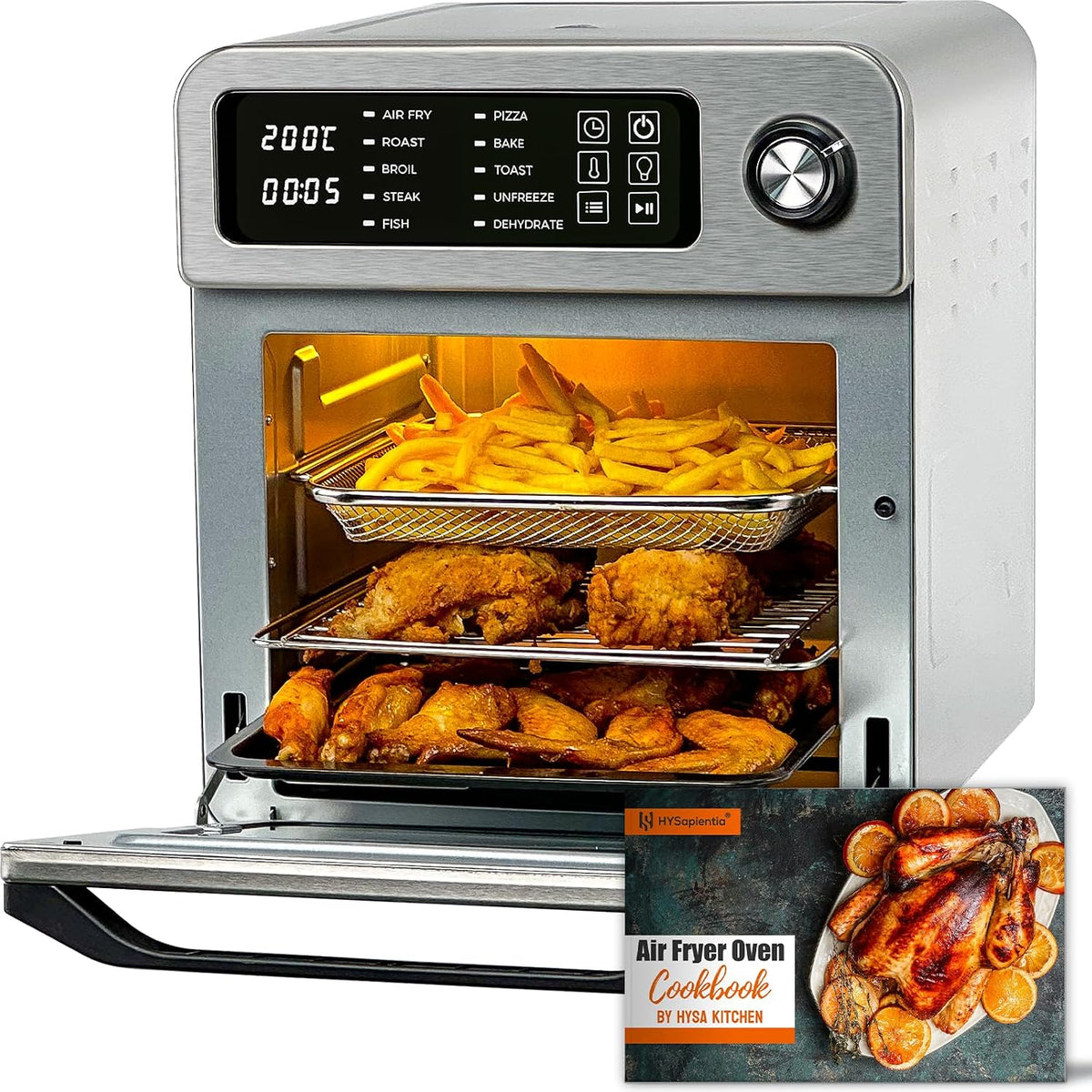 Air Fryer Oven 15L 1700W 10 in 1 Digital Toaster Convection Grill HYSapientia
