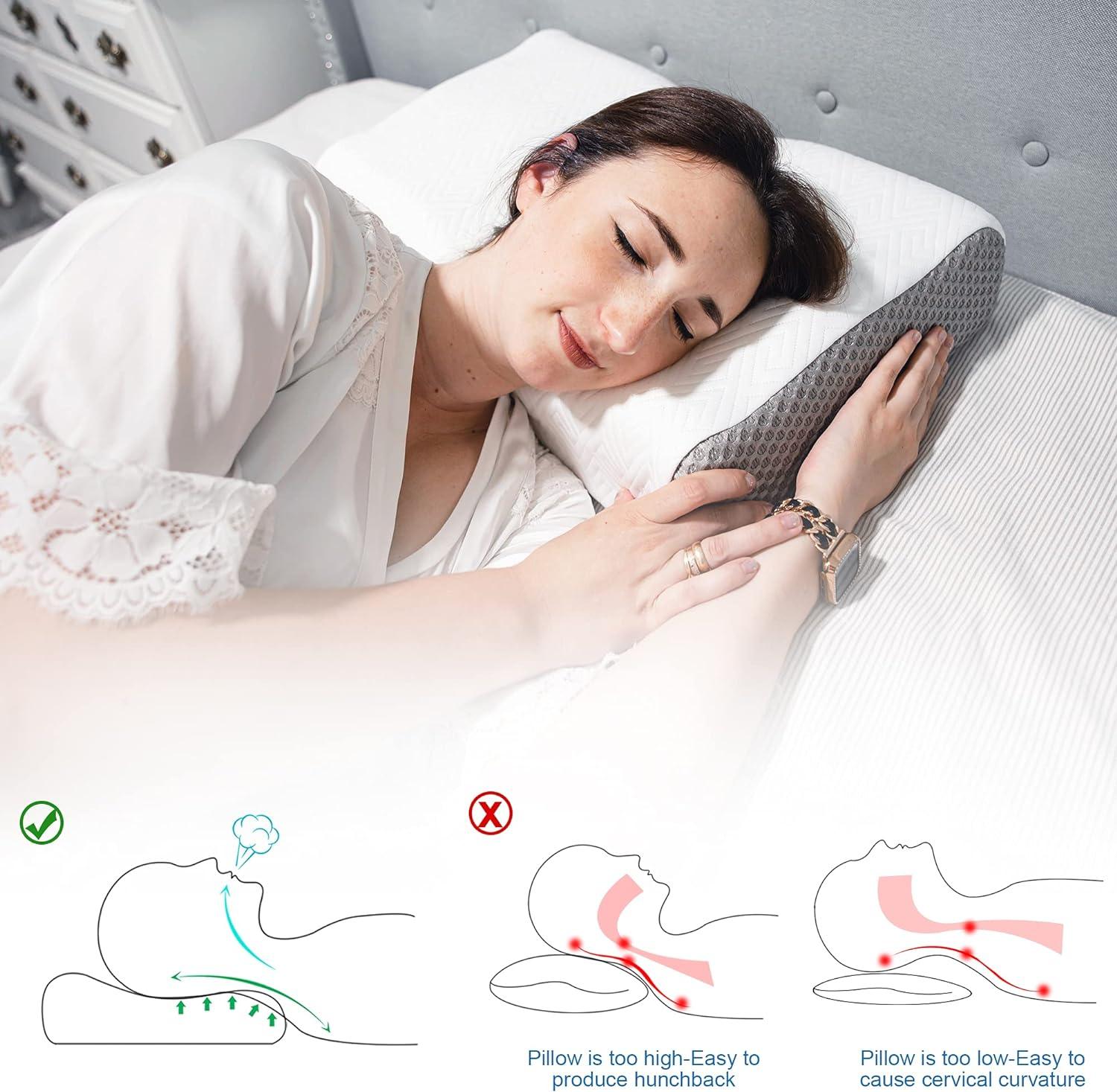 Elviros Cervical Memory Foam Pillow for Sleeping 56*36cm Pain Relief - Massive Discounts