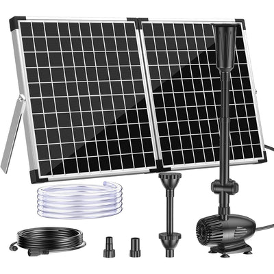 Solar Water Fountain 50W 2100L/H Pump Garden Pond Water Feature Biling Outdoor Kit