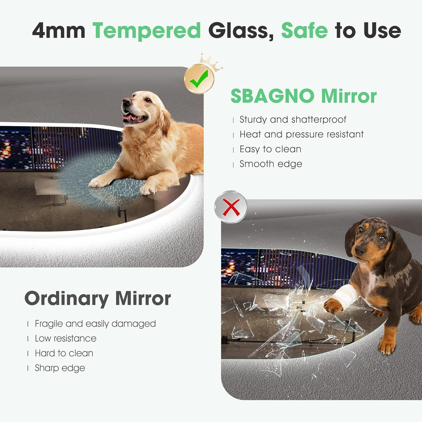 Oval LED Bathroom Mirror 500x800 Bluetooth Anti Fog Dimmable S'bagno
