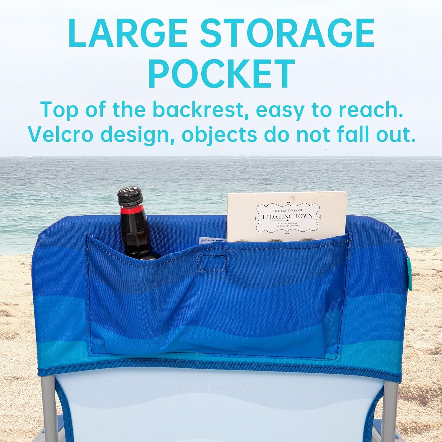 Folding Beach Chair Lightweight Portable High Back Armrest WEJOY