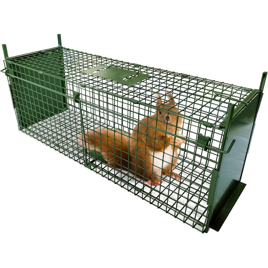 Humane Live Animal Trap 100x29x30cm Double Door Foldable Metal Cage ARIFARO