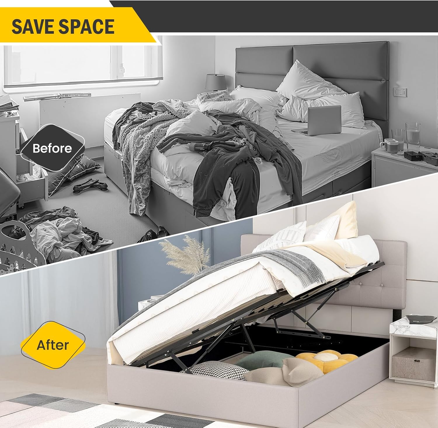 Storage Bed Lift Mechanism 3FT Heavy Duty Gas Spring Kit Dyna Living