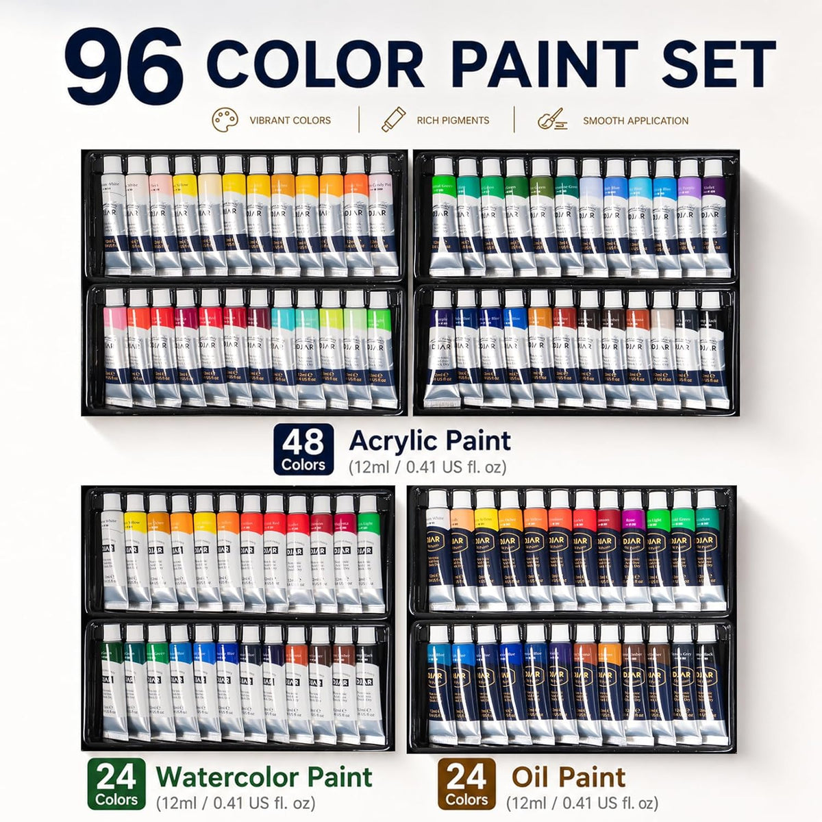 Art Painting Kit 169Pcs French Easel Acrylic Watercolour Oil Paint Set DJAR