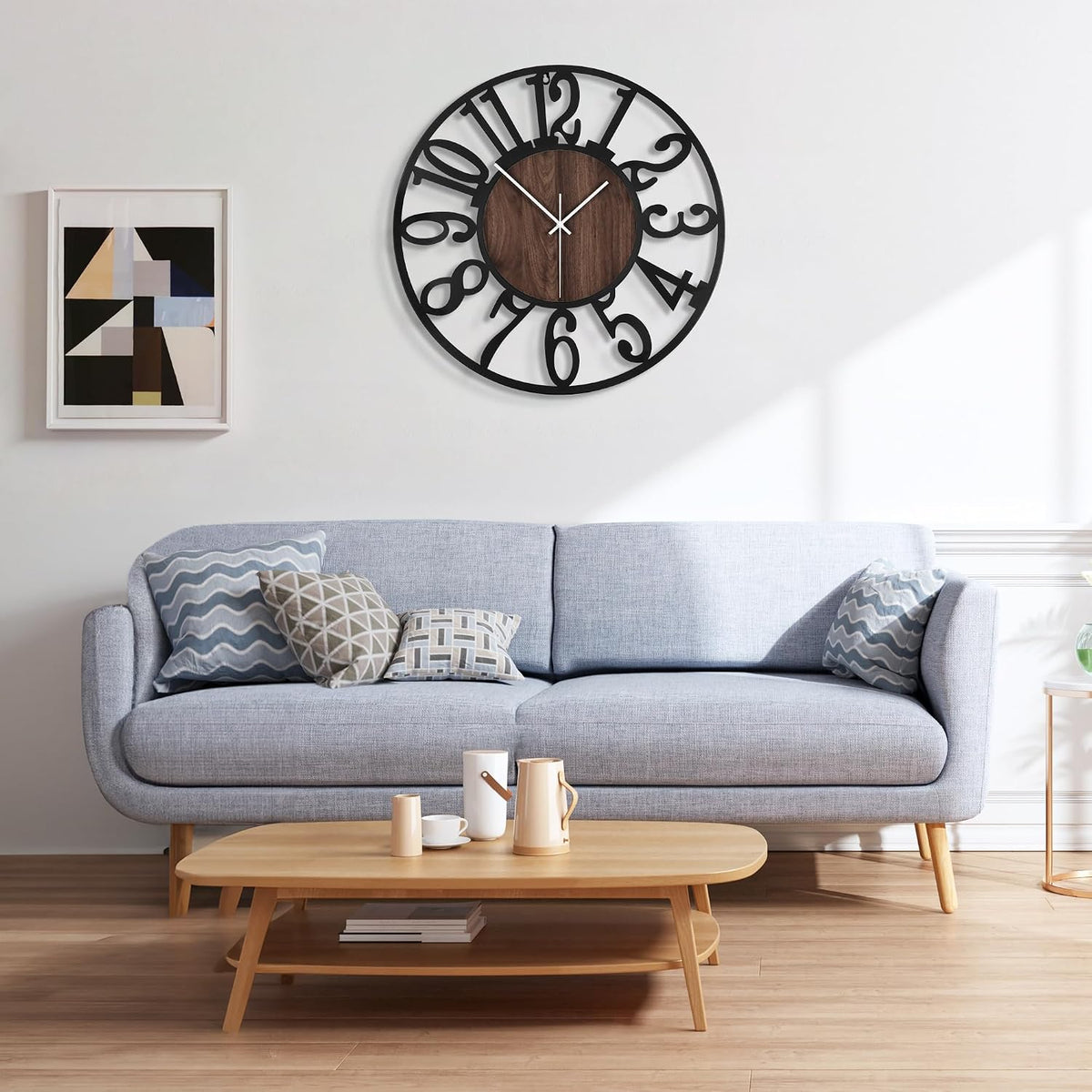 Large Wall Clock 60cm 24 Inch Silent Battery Operated Retro Vintage Home Decor
